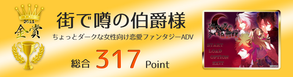 【金賞】街で噂の伯爵様（ちょっとダークな女性向け恋愛ファンタジーADV）総合317Point