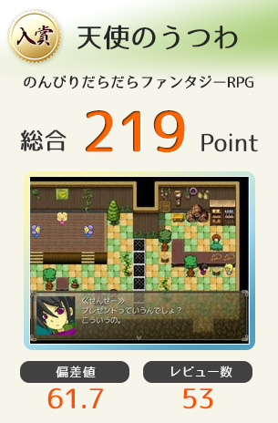 【入賞】天使のうつわ（のんびりだらだらファンタジーRPG）総合219Point