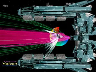 Die Slaveのゲーム画面「自機周辺の空間を歪ませるバリア［ALDF］」