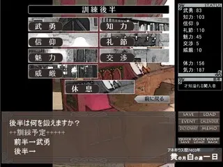 冠を持つ神の手のゲーム画面「王になる勉強をしつつ、城の人物達と交流を深めていく」