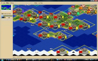 Freeciv　老舗の無料戦略シュミレーションゲームのゲーム画面「見やすい画面(画像はgtkクライアントです。)」