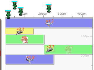 サイト防衛戦。のゲーム画面「敵との戦闘シーン」