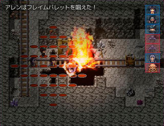 桜ノ戦記のゲーム画面「少人数戦闘によるダンジョン攻略も」