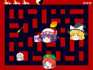 ゆっくり東方鬼逃劇のゲーム画面「鬼ごっこ２」