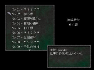 神様のいないセカイのゲーム画面「全条件の解放を目指そう！」