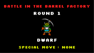 BATTLE IN THE BARREL FACTORYのゲーム画面「敵キャラ紹介画面。」