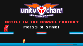 BATTLE IN THE BARREL FACTORYのゲーム画面「タイトル画面。」