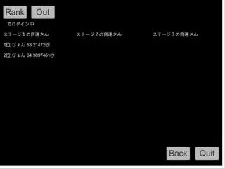 休むな！８分音符ちゃん♪のゲーム画面「ランキング画面」