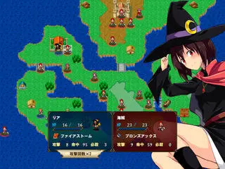 ロンドリア物語２のゲーム画面「戦略を考えて進もう！」