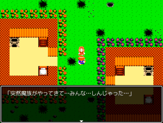 ヒトゴミ　クエスト（HITOGOMI QUEST）のゲーム画面「多くを語りすぎないストーリーなので若干不親切です」