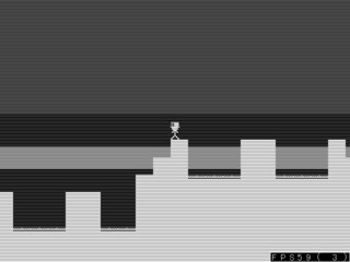 MONOCHROMEDOTES the diaryのゲーム画面「アクションゲーム部分、難易度は高めです。」