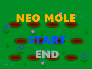 NEO MOLEのゲーム画面「タイトル画面」