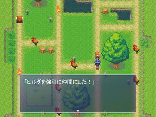 あみだくじRPGのゲーム画面「ルートによっては仲間加入も！」