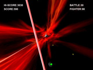 TWIN PIVOTSのゲーム画面「敵のレーザー攻撃！」