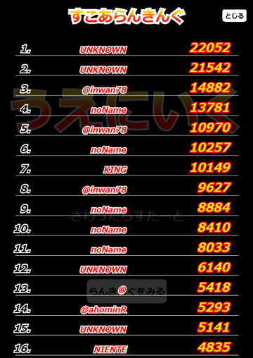 オンラインランキング機能