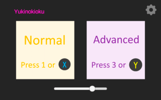 Rhythmic Notesのゲーム画面「難易度選択画面」