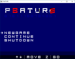 FEATUREのゲーム画面「“タイトル”画面です。」