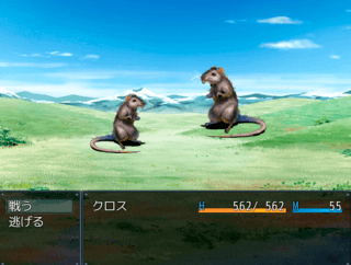 最後の悪夢[体験版]のゲーム画面「戦闘はシンプルにしました」