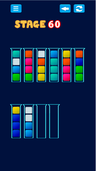 ブロックソートパズル Block Sort Puzzleのゲーム画面「ゲーム画面2」