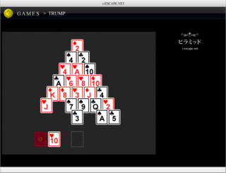トランプゲーム集 for PCのゲーム画面「ピラミッド」
