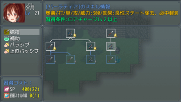 スキルツリーシステムによるスキル習得