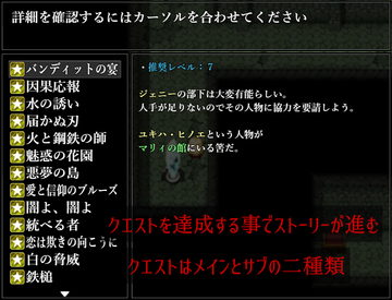 クエスト達成型RPGです