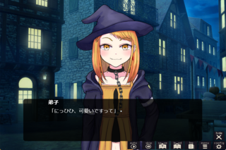 ハロウィズハロウィンのゲーム画面「魔法使いとその弟子はある思惑をもって村へと降り立つ……」