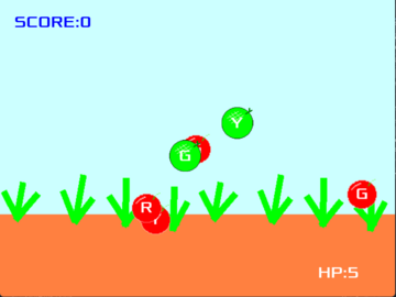 実際のゲーム画面です。ちゃんと色と文字を見よう!