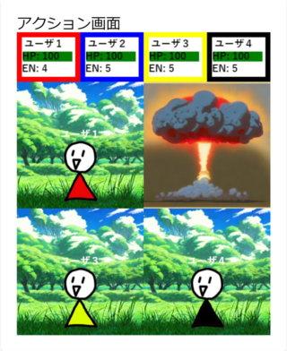 マキョウのゲーム画面「戦闘画面1」