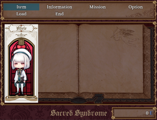 Sacred Syndromeのゲーム画面「メニュー画面」