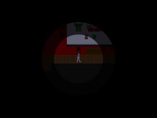 ゴミ箱のジェイニーのゲーム画面「暗い屋敷を徘徊」