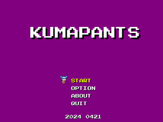 KUMAPANTSのゲーム画面「ゲームのタイトル画面です」