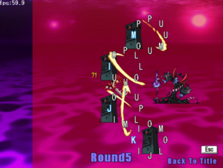 GOD OF KEYBOARD（ゴッドオブキーボード）のゲーム画面「2面のボス。」
