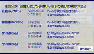 駅伝ホープのゲーム画面「役割設定、キャプテンや副キャプテン等を設定します。」