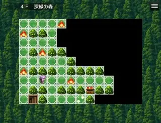 ボイスバトルダンジョンのゲーム画面「ダンジョンはコンパクトな一画面に収めました。」