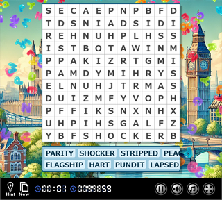 ワードサーチのゲーム画面「プレイ画面(英語)」