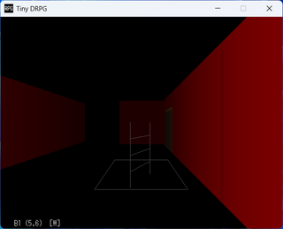 Tiny DRPGのゲーム画面「疑似３D迷路（極限までシンプルなグラフィック）」