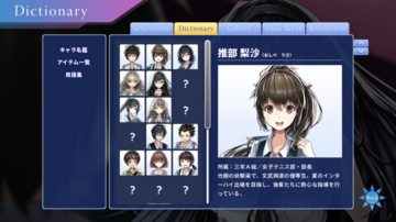 キャラクター名鑑画面