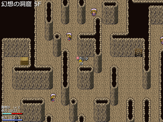 幻想の洞窟のゲーム画面「宝ゲット」