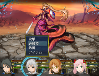 ソルシエール年代記~騎士と魔道士編~のゲーム画面「戦闘はフロントビューを採用」