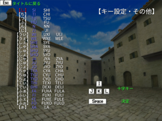 Sword Finger R（リベンジ）のゲーム画面「キーコンフィグ」