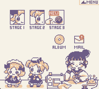 推しぬいチューンのゲーム画面「ステージセレクト」