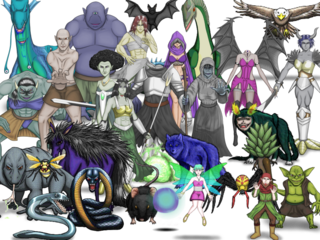 Dé Danann(デ・ダナン)のゲーム画面「敵グラフィック約90体(画像はその一部です)」
