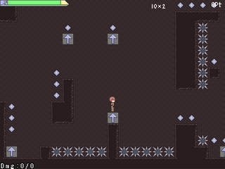 へるげえとのゲーム画面「トゲ以外のトラップもある…」
