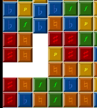 1分間ブロック叩き Hit the Blocks One minuteのゲーム画面「図形の形にブロックがくり抜かれる」