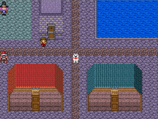AGESAGE２のゲーム画面「第4の世界。モナーRPGに似つかわしくない雰囲気です…？」