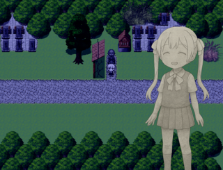 おじぞうのふくしゅうのゲーム画面「石になってしまいました～完～」