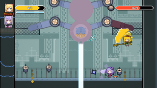 AirBoost エアシップの騎士（体験版）のゲーム画面「仲間と一緒に戦う姿」