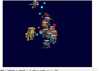2Dロボット対戦ゲームのゲーム画面「アクションパートではロボット入り乱れてバトル！」