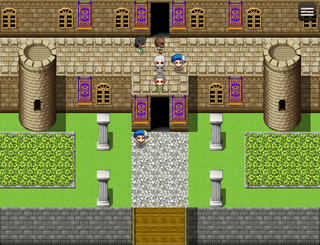 竜征の騎士団のゲーム画面「主人公ロドリゲスが謁見を請うべく向かう王城。」